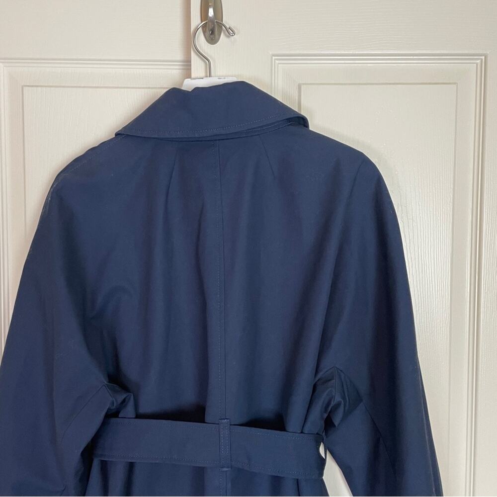 J.Crew Navy Trench Coat Water Repellent Cotton Belted NWT Sz L - Picture 7 of 12